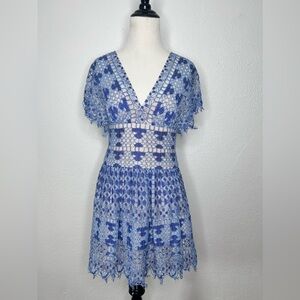Blue lace dress